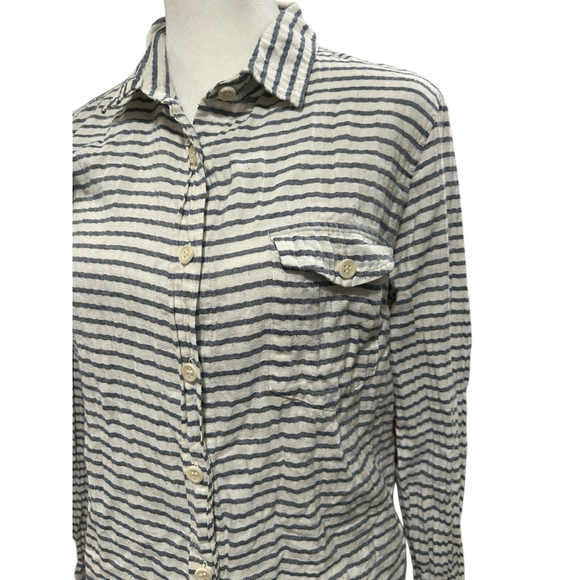 J. Crew‎ Blue Boy Size 6 Button Down Seersucker Shirt - Picture 3 of 5